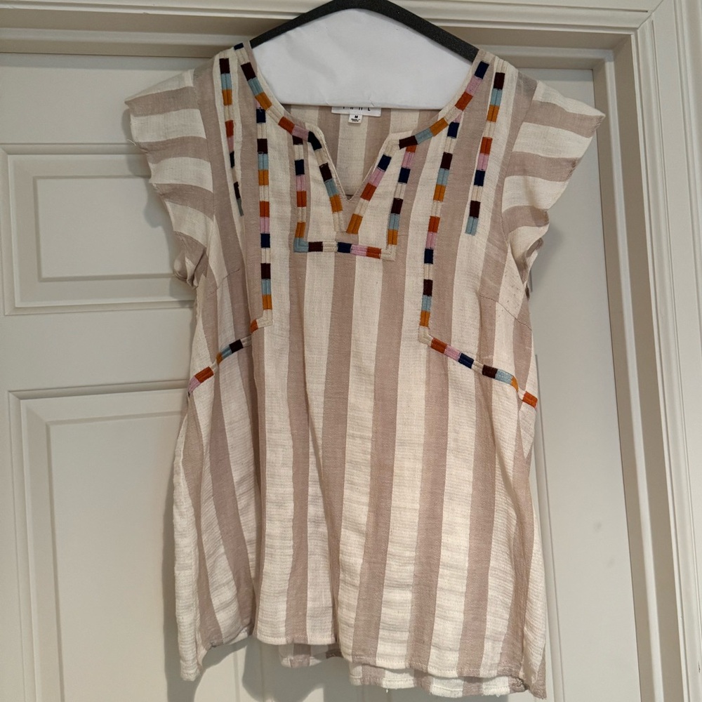 THML colorful embroidered top